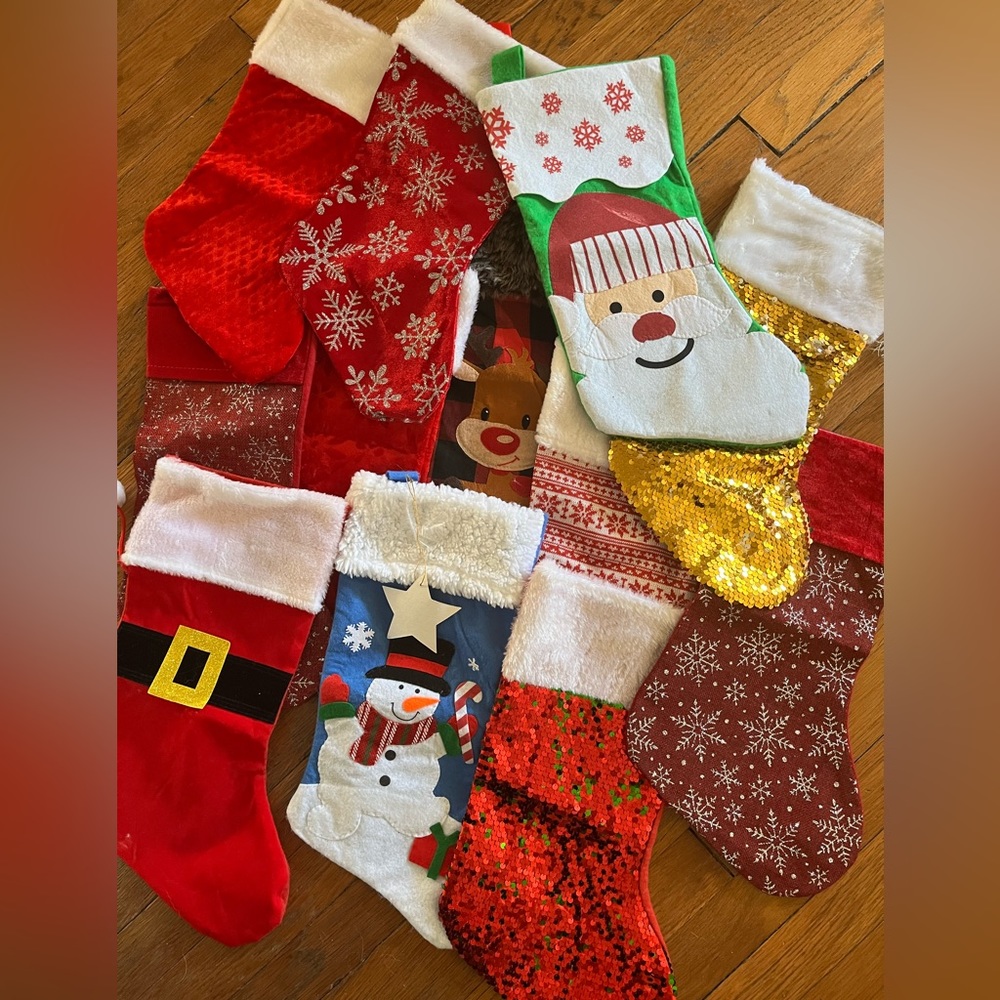 Set of 12 New Christmas Stocking Bags